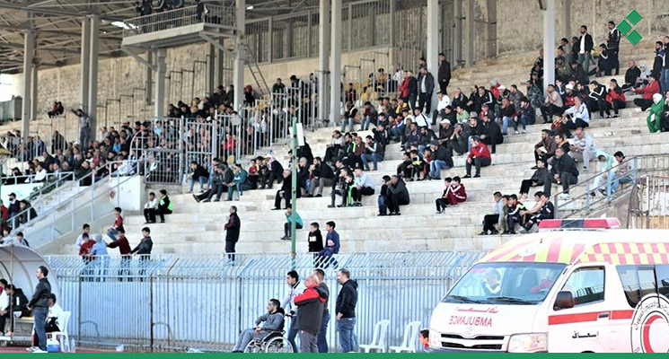 الحضور الجماهيري في مباراة الوثبة وحطين في الجولة الثالثة من مرحلة الإياب في الدوري السوري الممتاز بكرة القدم