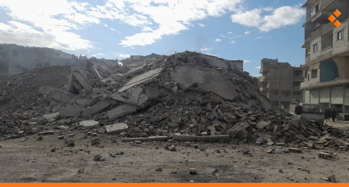 انهيار بناء غير مأهول في الحجر الأسود بريف دمشق