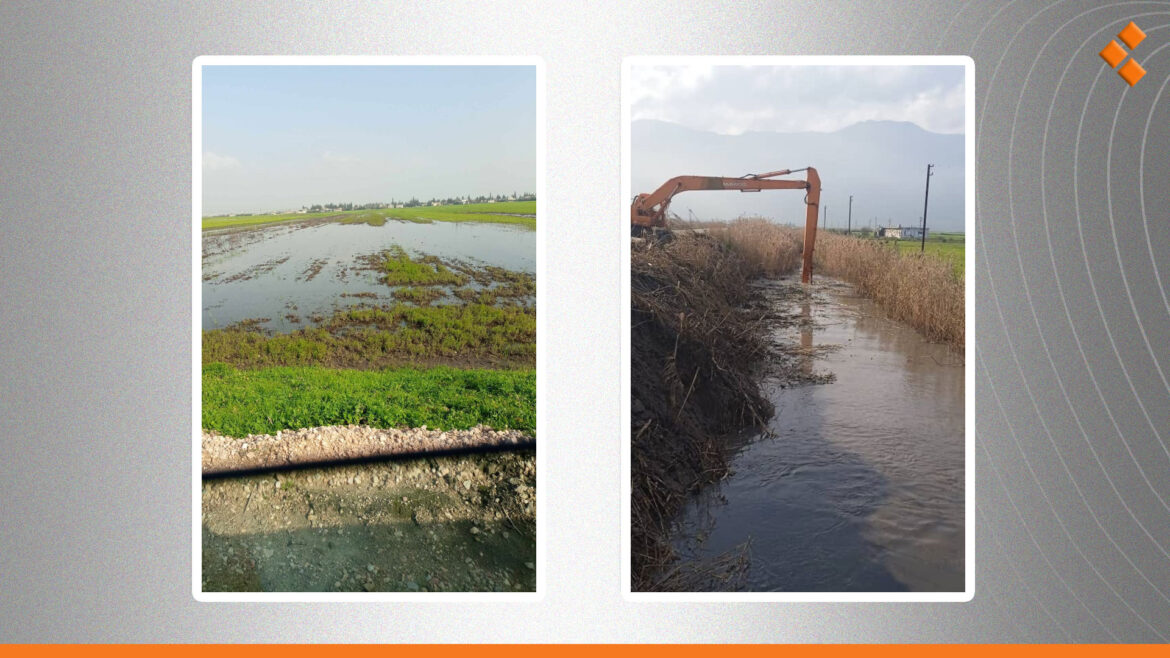 أراضٍ في الغاب مازالت مغمورة بالمياه.. هيئة التطوير: الأراضي خطرة فيها ألغام