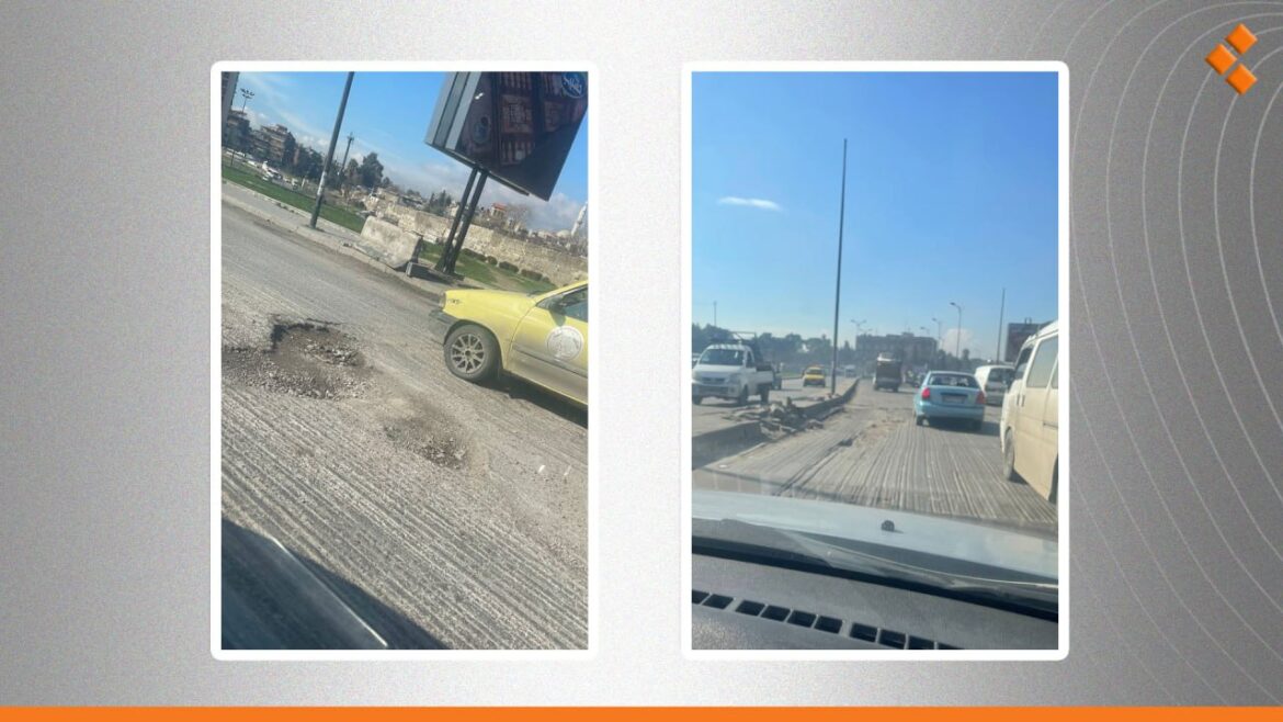 طريق "دوار البيطرة" دون تزفيت ومحافظة دمشق تعد بحل مبدئي ريثما يتحسن الطقس