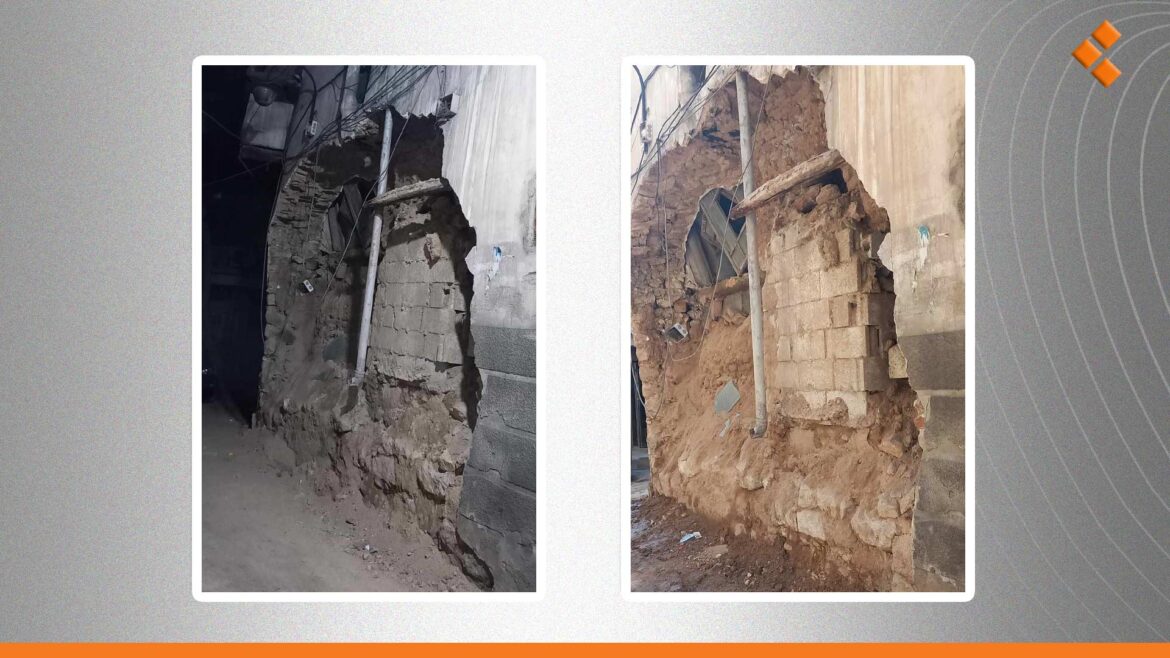 انهيار جزئي بجدار منزل عربي في "مأذنة الشحم" بدمشق القديمة (صور)