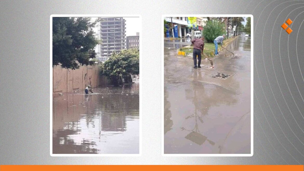 اختناقات في شوارع مدينة طرطوس جراء الأمطار