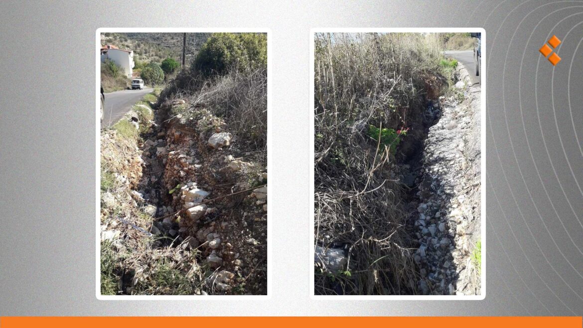 شكاوى من وجود خندق بطول 200 م بجانب طريق رئيسية في ريف طرطوس