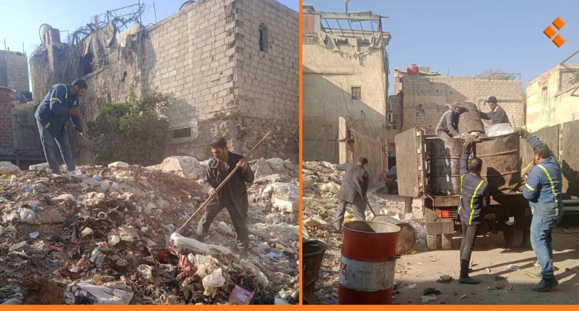 بعد عدة شكاوى حول تراكم قمامة في باب الجابية.. محافظة دمشق تستجيب