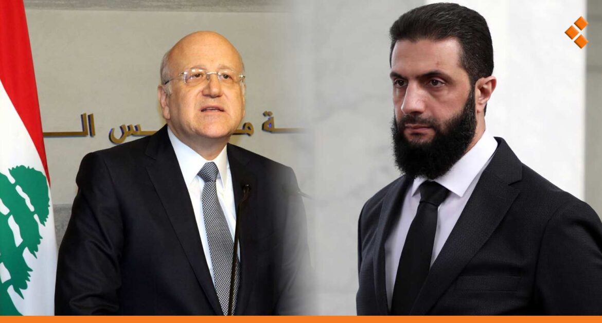 "لتسهيل حركة العبور والتصدير بين سوريا ولبنان".. اتصال بين ميقاتي والشرع