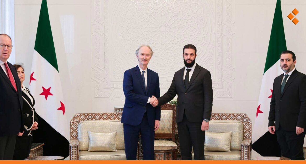 للمرة الثانية خلال شهر.. بيدرسن يلتقي الشرع في دمشق