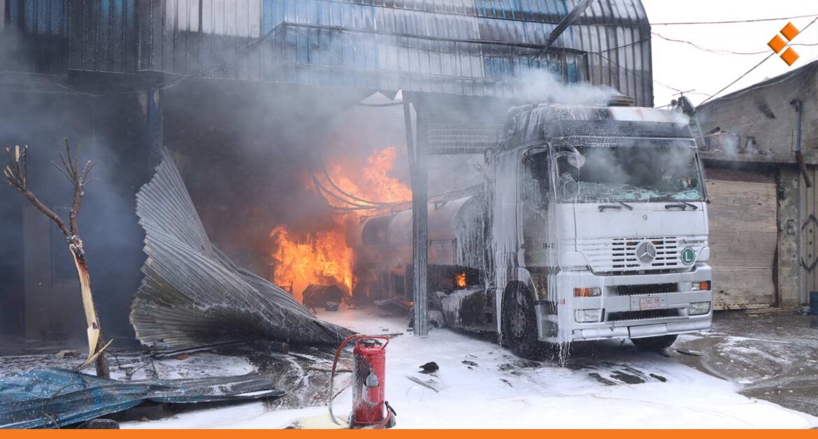 إصابة شخصين جراء اندلاع حريق في صهريج محروقات بريف دمشق