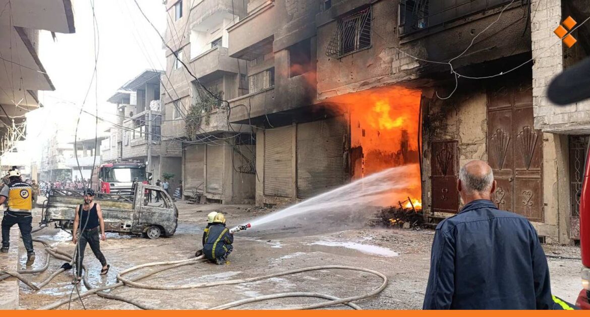 ريف دمشق.. إصابة 7 أشخاص إثر حريق في مستودع للمحروقات