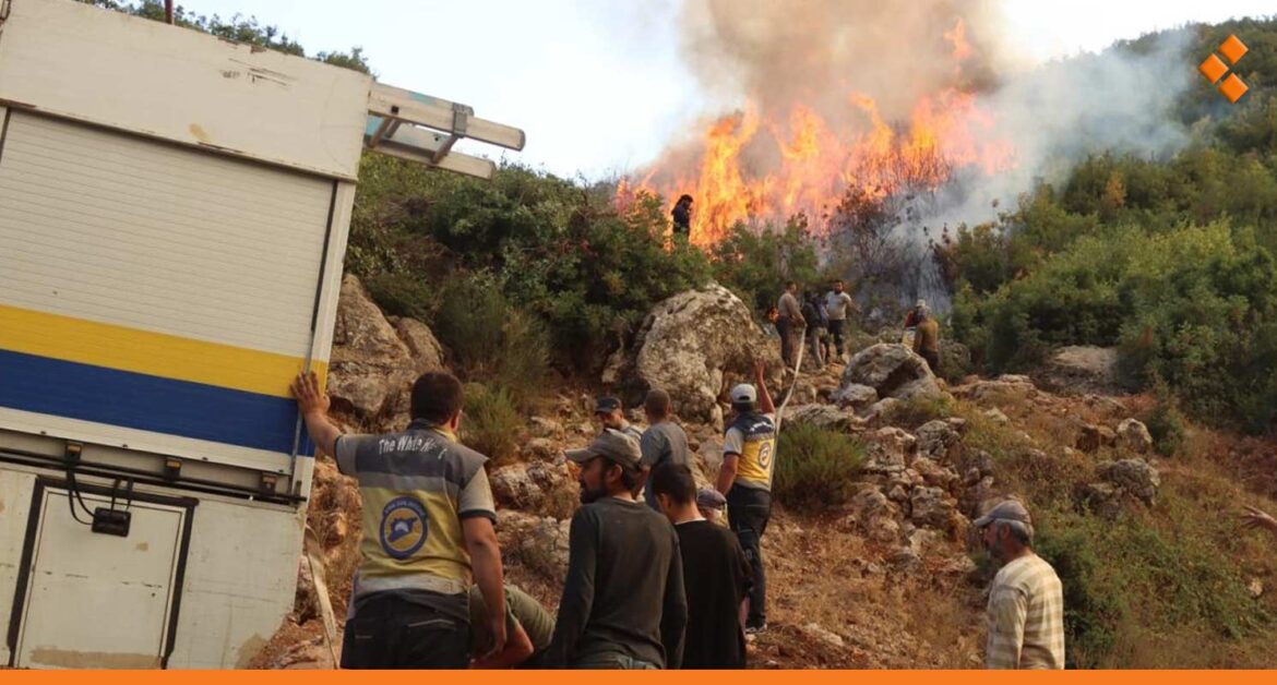 النيران وصلت لبعض المنازل.. استمرار عمليات إخماد حرائق الساحل وحماة