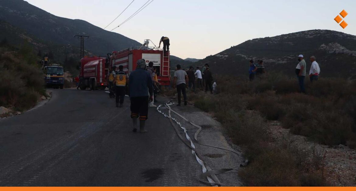 إخماد وتبريد حرائق ريف حماة